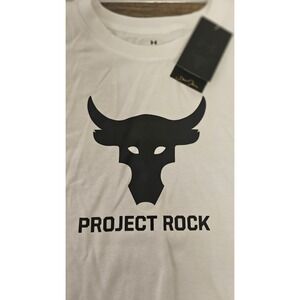 Under Armour Project Rock Shirt Women XXL White Brahma Bull Graphic Tee NWT